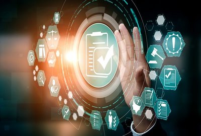 Prozessicons mit Hand, die drauf zeigt